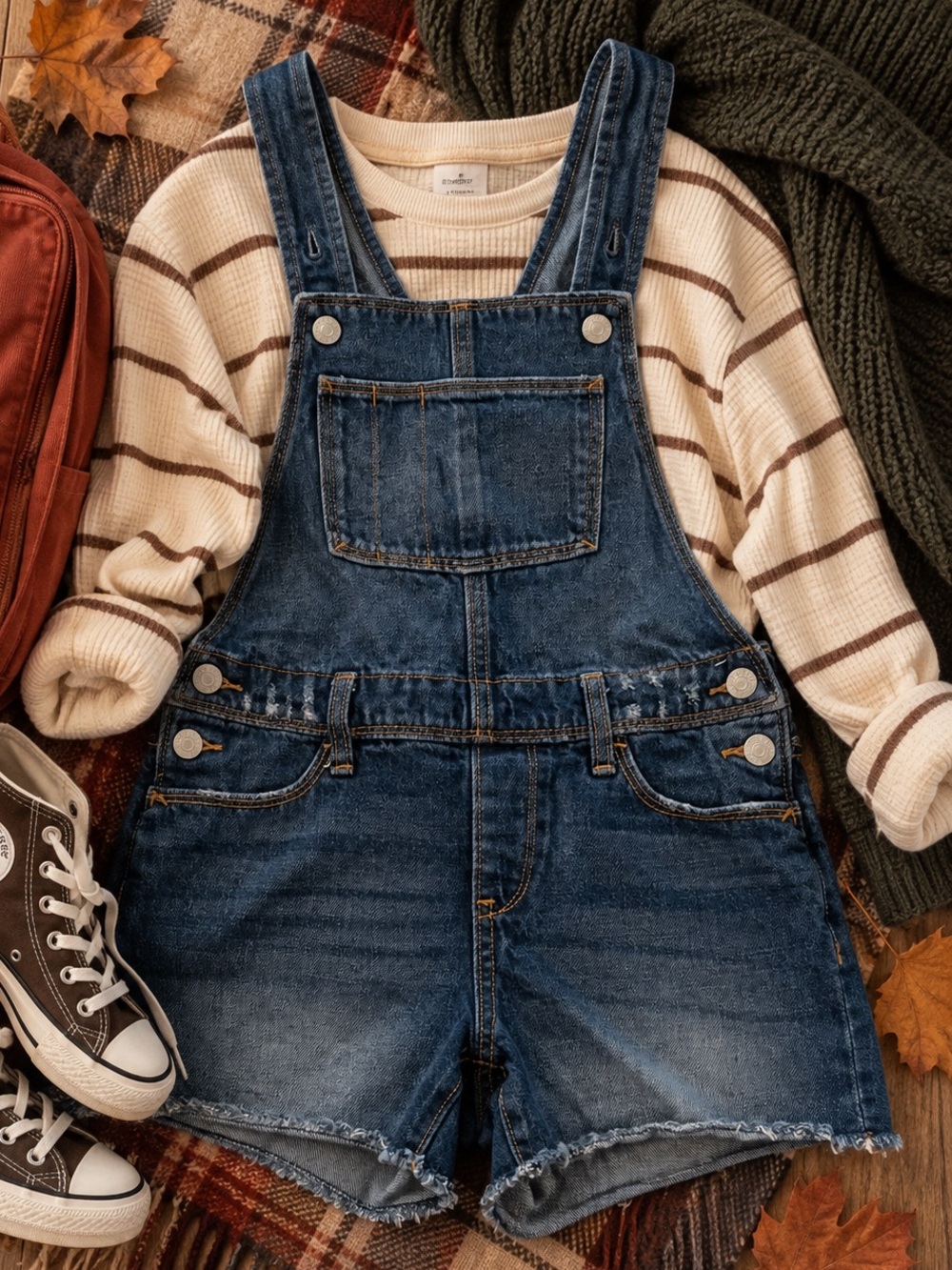 Old Navy Girls Denim Shortalls L 10-12 Distressed Raw Hem Overalls